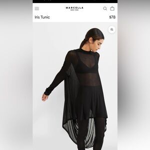 Black Sheer Asymmetrical Blouse